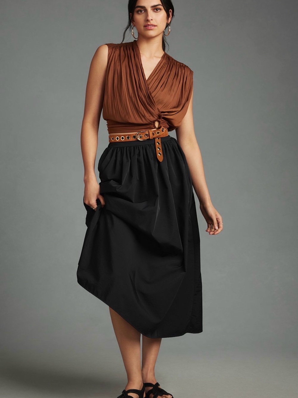 By Anthropologie Silky Gathered
Surplice Top